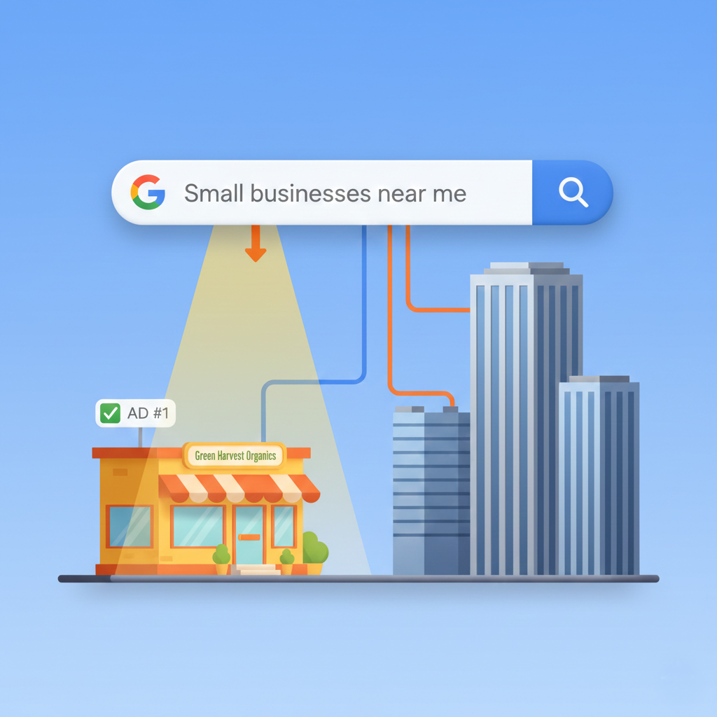 Small business competing with large corporations through effective SEO strategies